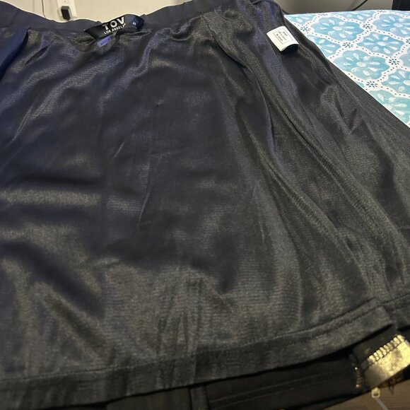 Tov Los Angeles Metallic Zippered Skirt Black/Gold Size XL (14/16) Women's‎ - Picture 9 of 15